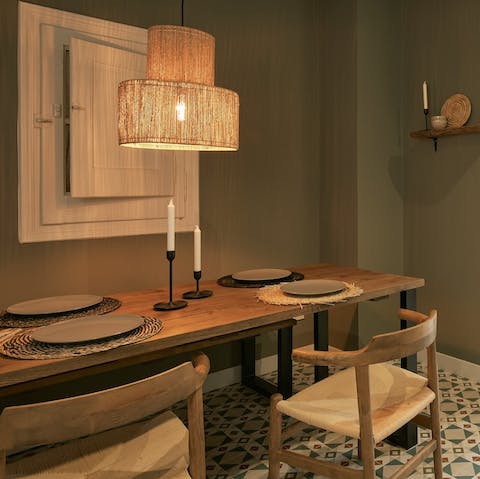 Settle down to a quiet dinner