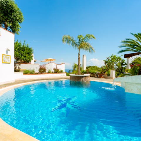 Enjoy sea glimpses from the private pool