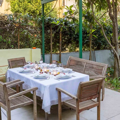 Dine alfresco on the outdoor terrace