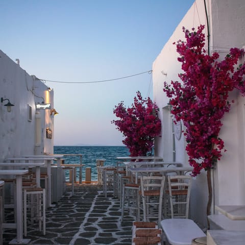 Reach the island's capital, Parikia, in just twelve minutes