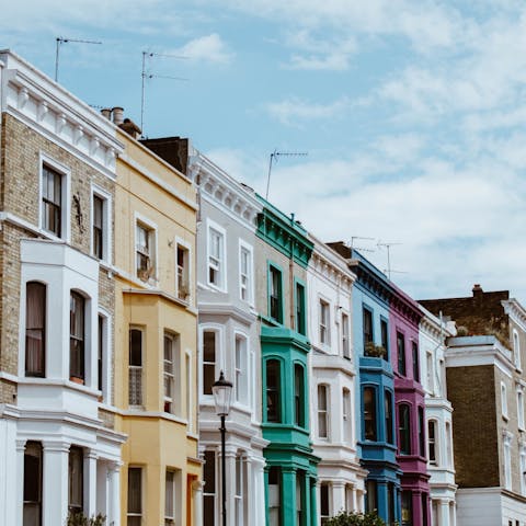Go shopping for antiques along Portobello Road, a twenty-five-minute walk away