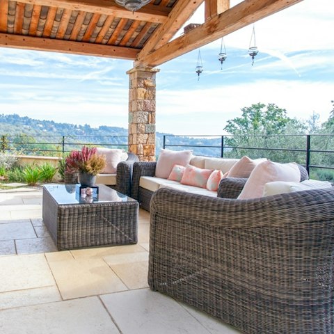 High terraces give great views over the surrounding countryside