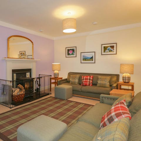 Spend cosy evenings relaxing by the wood burning fire