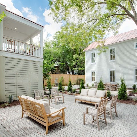 Relax with al fresco drinks on the patio