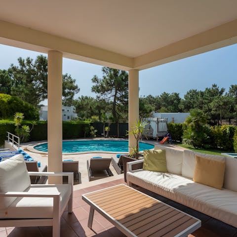 Toast the day’s end from the sun-kissed veranda