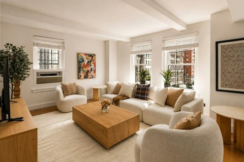 Plan city adventures together in the light-filled living space