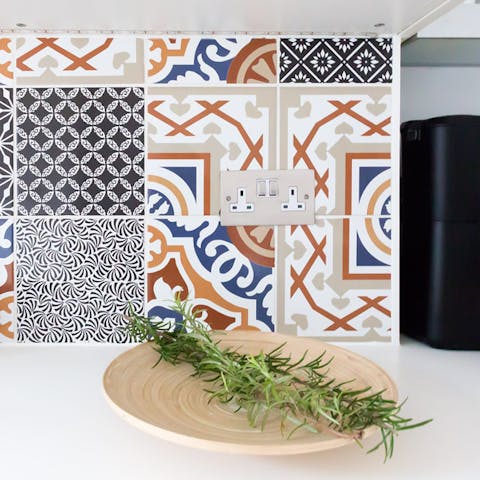 The beautiful tile work throughout the home