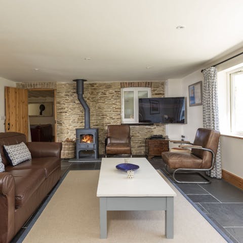 Gather around one of the log burners when the Cornish weather turns chilly