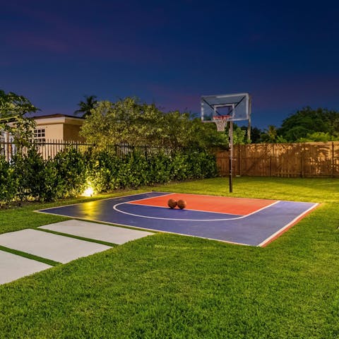 Play a game of basketball, right from the back garden