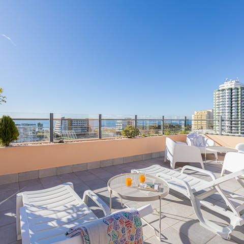 Look out to the ocean as you sip orange juice on the terrace