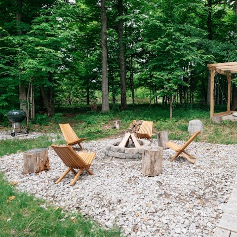 Gather around the fire pit to roast some s'mores under the twinkling stars