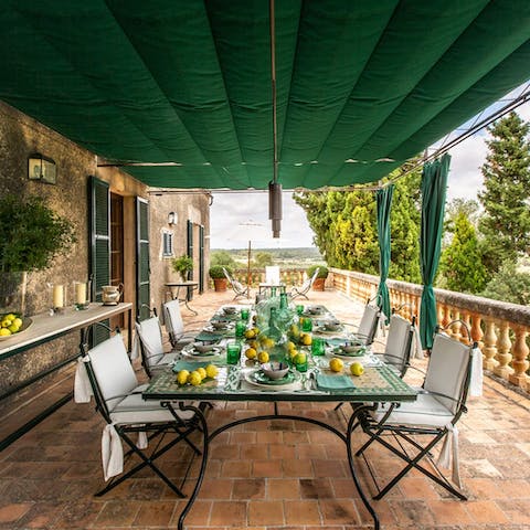 Soak up the beauty of the gardens whilst dining on the terrace