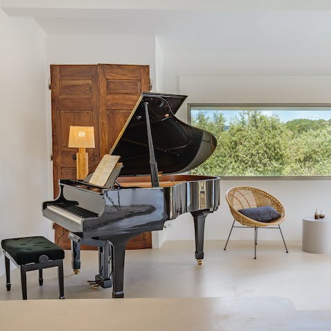 Entertain your guests with a few tunes on the piano
