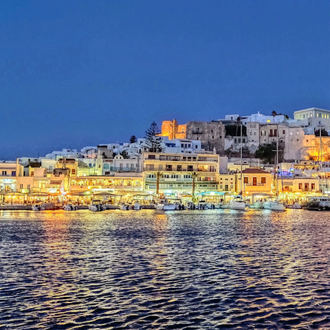 Head  into nearby Naxos Town for dinner on the waterfront