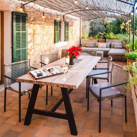 Enjoy a bottle (or two) on the terrace