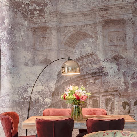 Eat in style at the pretty dining table