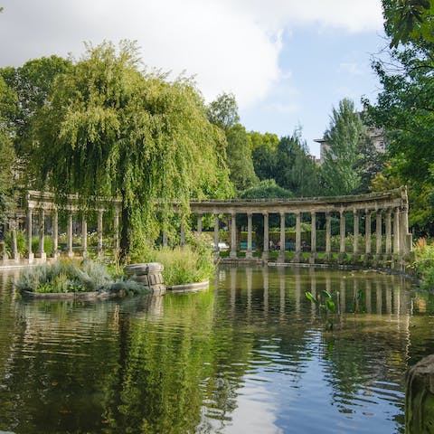 Take a stroll through Parc Monceau, five minutes away on foot