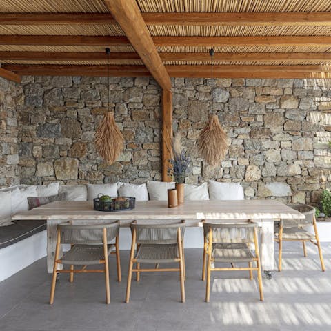 Gather your group and dine alfresco on the contemporary outdoor terrace