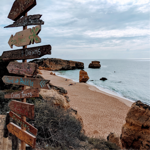 Visit the gorgeous beaches of Albufeira, great for water sports and sunbathing
