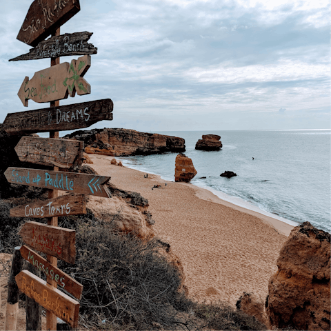 Visit the gorgeous beaches of Albufeira, great for water sports and sunbathing