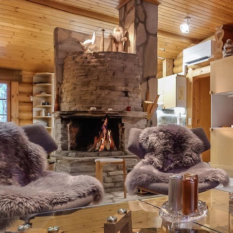 Enjoy a quiet evening by the fireplace