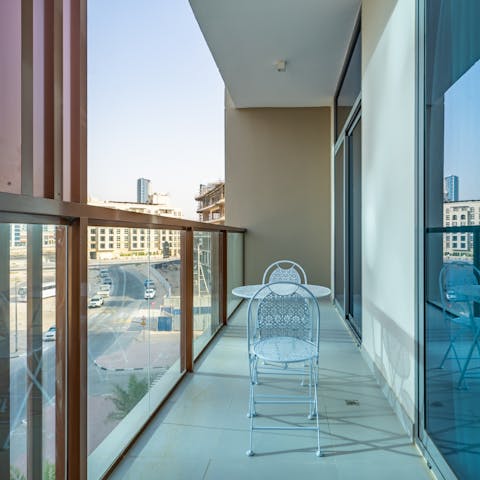 Sit out on the balcony and survey the local neighbourhood of Arjan