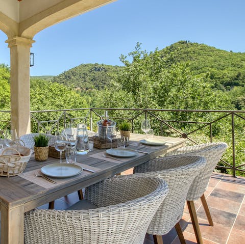 Celebrate with a French inspired dining experience and a glass of local wine