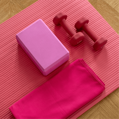 Let of steam in the outdoor gym and yoga space