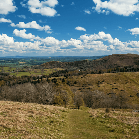 Follow hiking trails through the beautiful Shropshire countryside