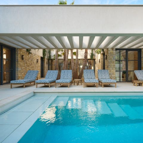 Cool off from the French Riviera sun in the private pool