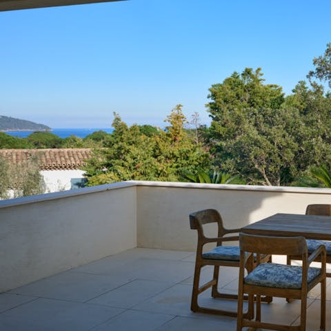 Take in the stunning Mediterranean Sea views from the terrace