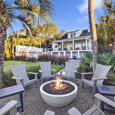 Gather around the fire pit as the Atlantic breeze rolls in