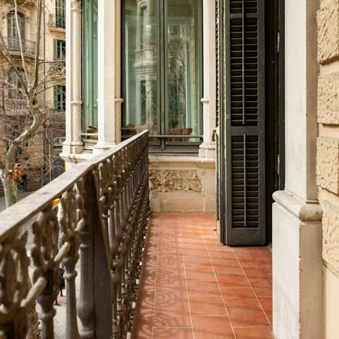 Have your morning coffee on one of three balconies
