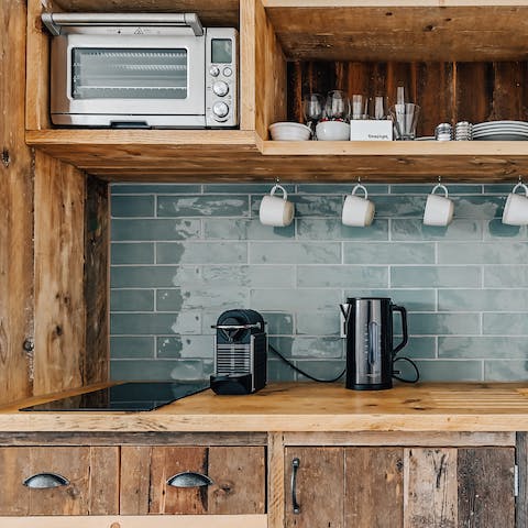 Rustle up simple meals at home in the beautiful kitchenette