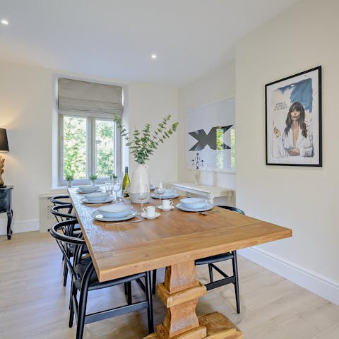 Have lavish dinners at the grand dining table