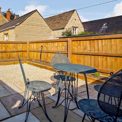 Bask in the sunshine in your private garden