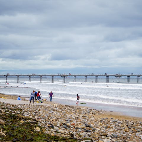 Stay just a two-minute stroll from Saltburn Beach