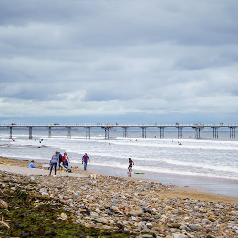 Stay just a two-minute stroll from Saltburn Beach