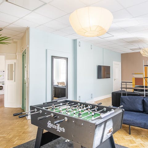 Get competitive with a game or two of table football