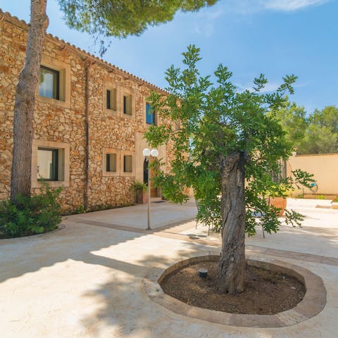 Admire the extensive grounds of the garden and courtyard