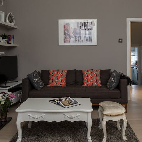 Relaxing in the calm living Room