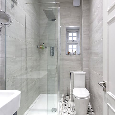 A freshly renovated bathroom