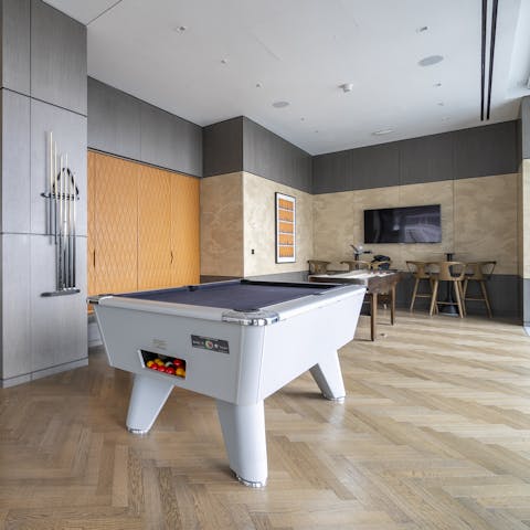 Enjoy a game of pool in the communal lounge area