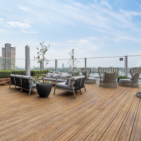 Soak up the far-reaching views from the shared rooftop terrace