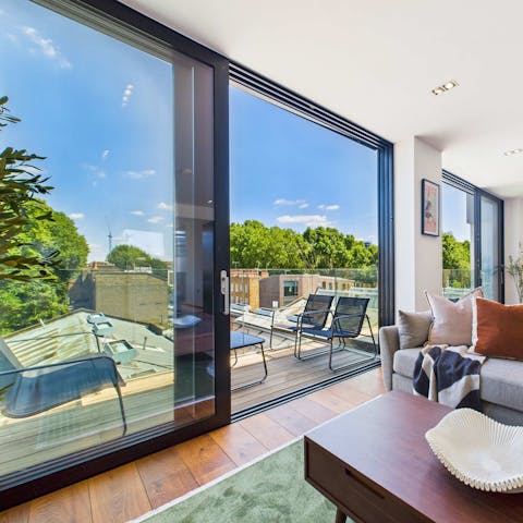 Unwind with drinks on the private balcony