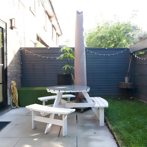 Start the day with toast and marmalade in the garden