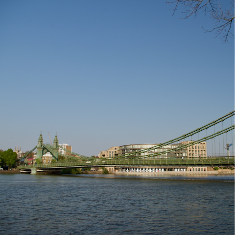 Enjoy a pub lunch overlooking the river, followed by a leisurely Thames-side stroll – it's under a mile from your home