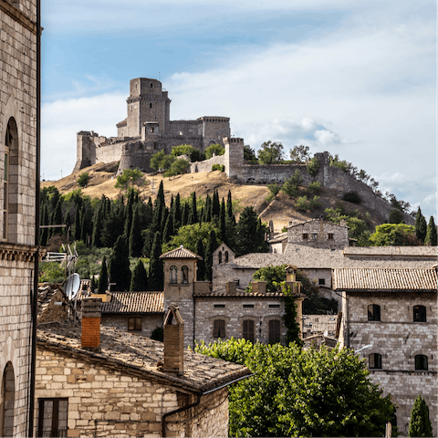 Explore the charming town of Perugia, a forty-minute drive away