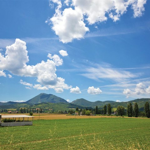 Stay in the Umbrian countryside with fields and hills your neighbours