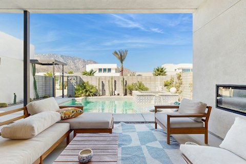 Gather on the terrace after a swim in the pool